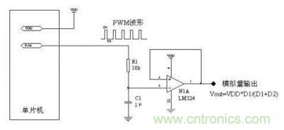 只用單片機(jī)的一個I/O腳實現(xiàn)D/A轉(zhuǎn)換功能