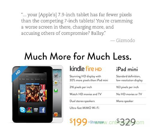 亞馬遜Kindle Fire HD：最厚道的售價！