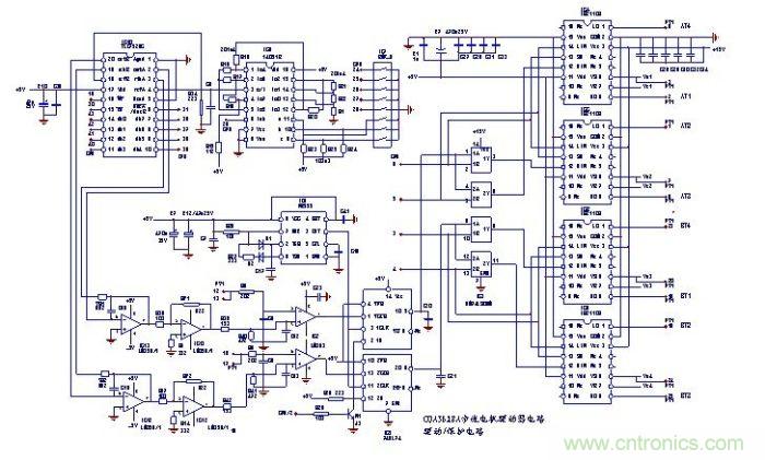 圖3：步進(jìn)電機(jī)驅(qū)動器的脈沖驅(qū)動電路及步時(shí)電機(jī)的工作電流設(shè)定電路等