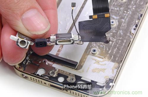 土豪金iPhone 5S拆解：內部結構升級，維修難度增加