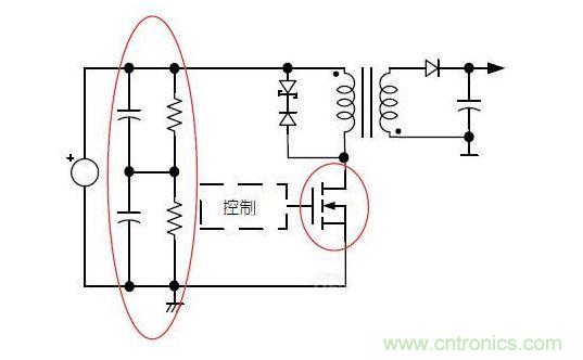 反激轉(zhuǎn)換器中的串聯(lián)大電容電路及單顆1，000VMOSFET