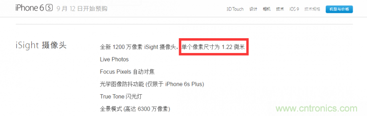 iPhone 6s告別800萬(wàn)像素，探秘新攝像頭“1.22微米像素”