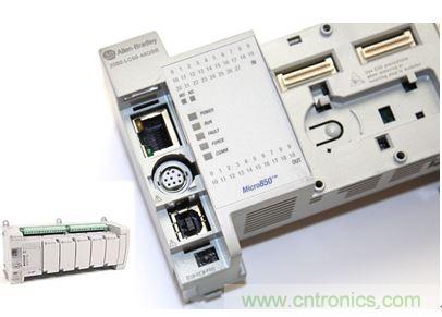 圖1：Allen-Bradley Micro850可編程邏輯控制器(PLC)的價格約為500美元，是高度堅固、可配置、隔離性和易用性方面的標(biāo)桿，盡管有PC/嵌入式計算設(shè)備的競爭，仍在工廠自動化領(lǐng)域中保持著強勢地位。