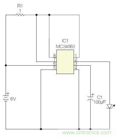圖1：閃光燈標(biāo)電路圖。