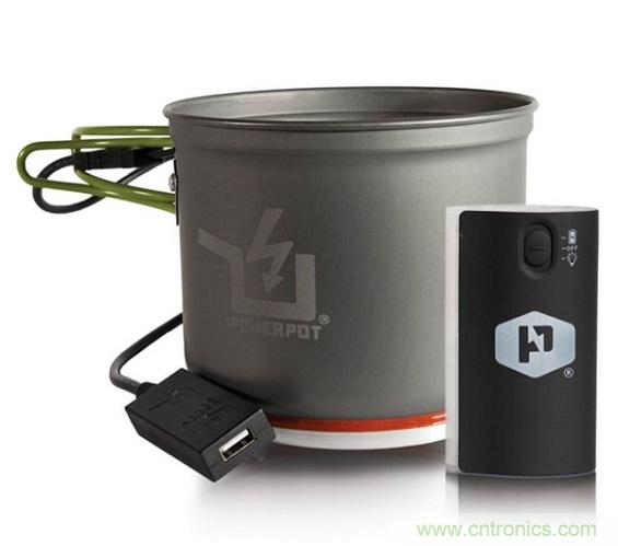 圖6：Powerpot設(shè)備利用熱源發(fā)電，使用者能一邊烹煮食物一邊為移動設(shè)備充電。