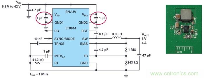 是否可以將低EMI電源安裝到擁擠的電路板上？