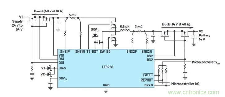 簡(jiǎn)化雙電池電源系統(tǒng)，48 V/12 V汽車應(yīng)用指日可待