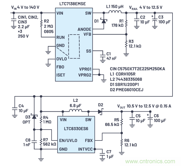 在源電壓5 V至140 V的電氣系統(tǒng)中，如何維持偏置電壓呢？